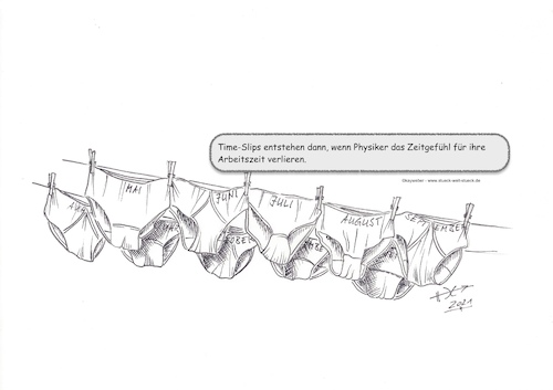 Cartoon: Time-Slips (medium) by Kay Weber tagged timeslips,time,slip,unterwäsche,dessous,physik,quantenphysik,wäsche,wäscheleine,zeitrisse,zeit,zeitspalten