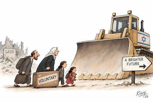 Cartoon: Voluntary (medium) by fkiwy tagged israel,gaza,palestinians,itamar,ben,gvir,forced,displacement,emigration,netanyahu,middle,east,israel,gaza,palestinians,itamar,ben,gvir,forced,displacement,emigration,netanyahu,middle,east