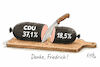 Cartoon: Halbiert (small) by fkiwy tagged cdu,afd,sachsenanhalt,landtagswahl,merz,wahlkampf