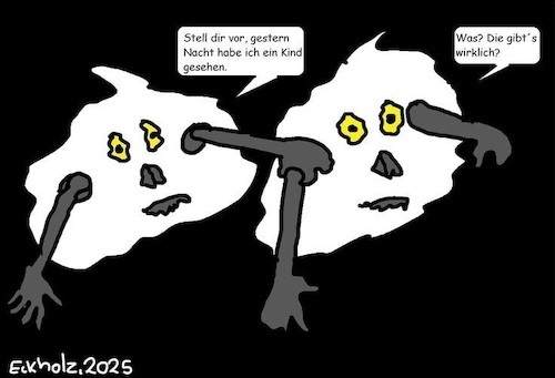 Cartoon: Kinder... (medium) by Wurstfresser tagged kinder,geister,gespenster,schreckgespenster,angst,paranoia,nacht,dunkelheit,furcht