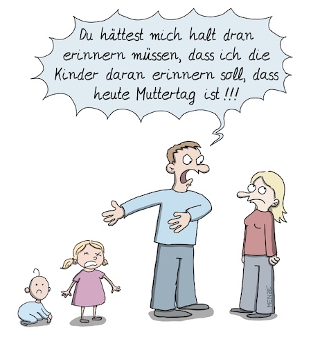 Cartoon: Muttertag (medium) by Nadia Menze tagged muttertag,männer,weaponized,incompetence,mental,load