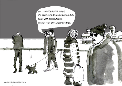 Cartoon: Toxic behaviour (medium) by ManfredSchloesser tagged toxic,relationship