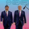 Cartoon: Great talks (small) by digicol tagged great,talks,trump,xi,good,granite