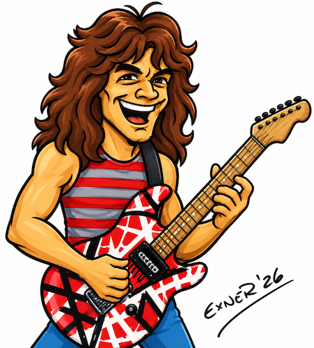 Cartoon: Eddie (medium) by peachbossom tagged eddie,van,halen