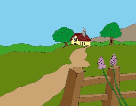 Cartoon: Landschaft (medium) by peachbossom tagged idylle