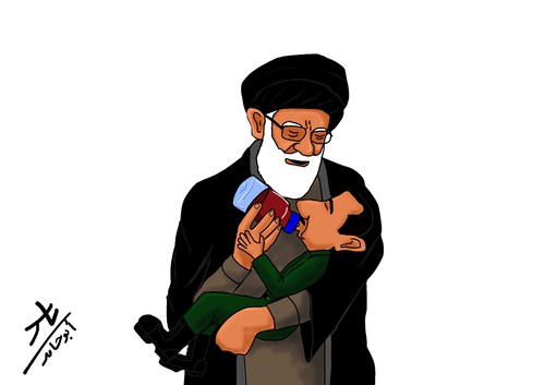 Cartoon: bashar al assad (medium) by yaserabohamed tagged bashar,al,asad,iran