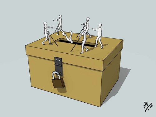 Cartoon: Elections (medium) by yaserabohamed tagged elections,box,blind