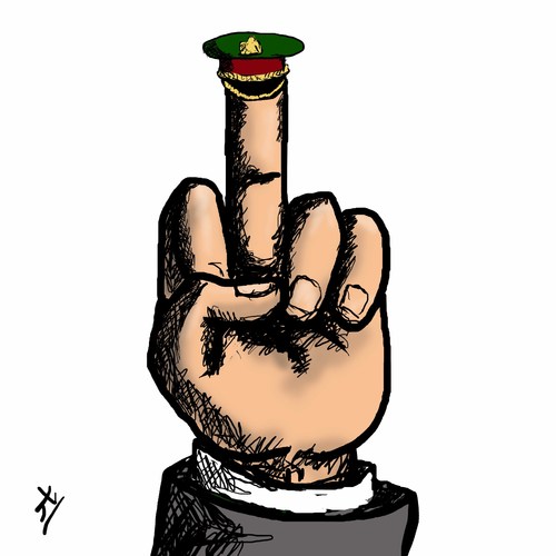 Cartoon: military (medium) by yaserabohamed tagged finger