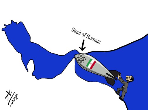 Cartoon: Strait of Hormuz (medium) by yaserabohamed tagged of,strait,hormuz