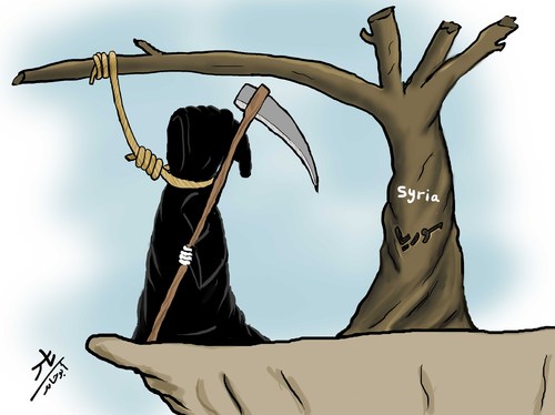 Cartoon: Suicide (medium) by yaserabohamed tagged suicide,syria,death
