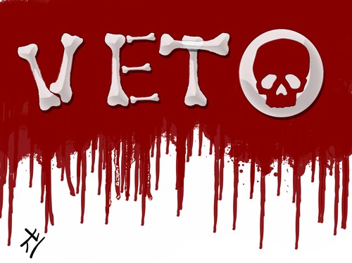 Cartoon: veto (medium) by yaserabohamed tagged skull