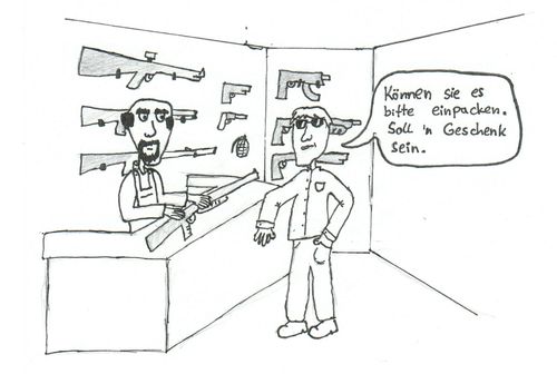 Cartoon: Im Waffenladen (medium) by fantanton tagged waffenladen