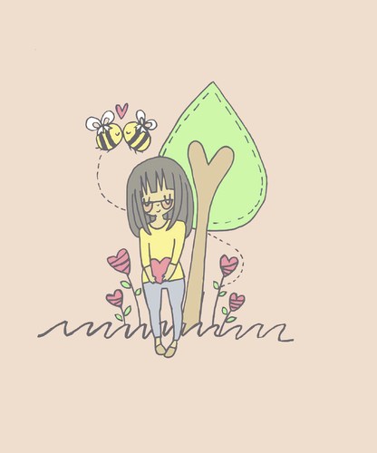 Cartoon: MILYA IS LOVING (medium) by Cartoonist Yellowgirl tagged cintya