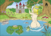 Cartoon: Lucky Frog (small) by VoBo tagged princess frog pond castle fairy tale fish lake prinzessin frosch see burg märchen teich