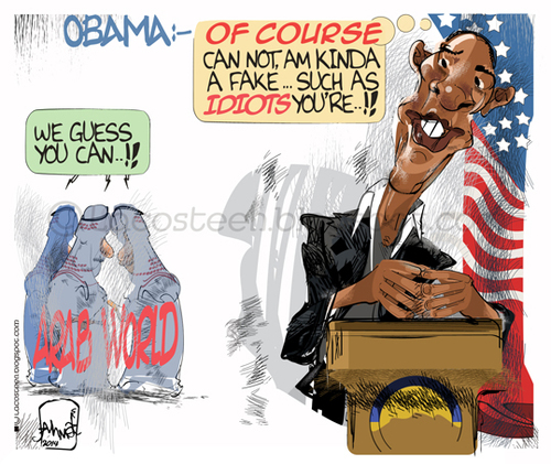 Cartoon: Obama fake (medium) by Lacosteenz tagged obama