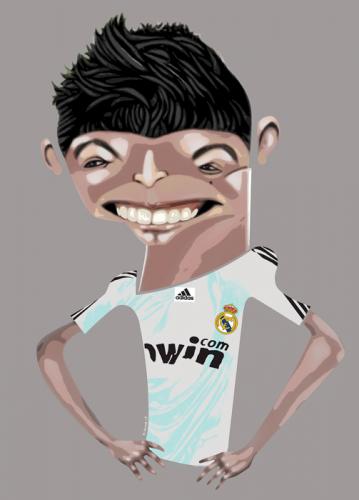 Cartoon: Cristiano Ronaldo (medium) by pincho tagged cr7,cristiano,ronaldo,futbol,real,madrid,crack,golador,gol