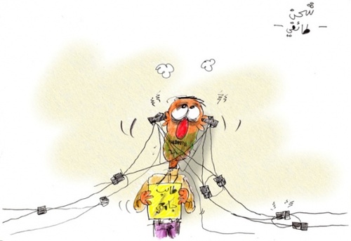 Cartoon: charging mind (medium) by hamad al gayeb tagged charging,mind