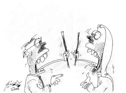 Cartoon: negosiating!! (medium) by hamad al gayeb tagged talking