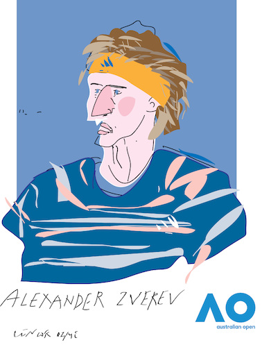 Cartoon: Alexander Zverev (medium) by gungor tagged tennis,tennis