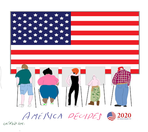 Cartoon: America Decides (medium) by gungor tagged us,election,2020,us,election,2020