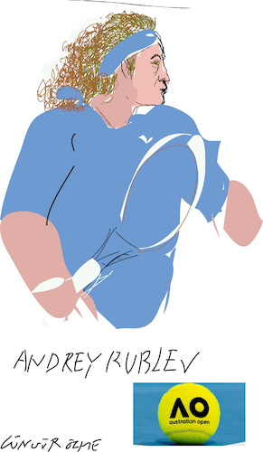 Cartoon: Andrey Rublev (medium) by gungor tagged tennis,player,from,australian,open,40,tennis,player,from,australian,open,40