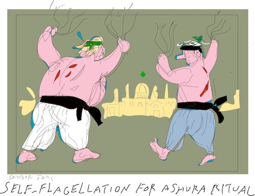 Cartoon: Ashura rituals (medium) by gungor tagged ashura,for,two,ashura,for,two