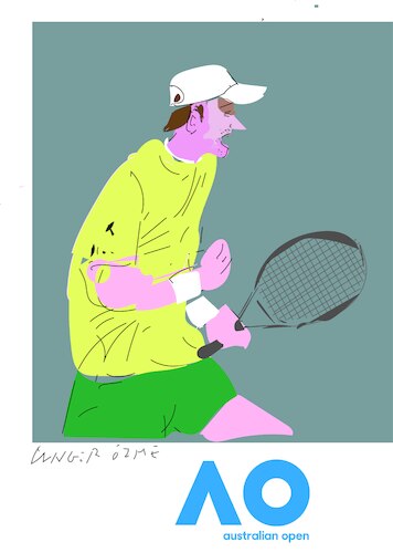 Cartoon: Ausralian Tennis player (medium) by gungor tagged player,from,australian,open,2024,player,from,australian,open,2024
