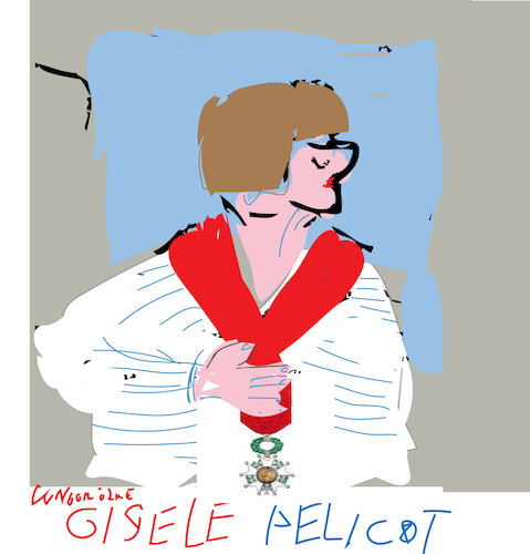 Cartoon: Bastille Day and Gisele Pelicot (medium) by gungor tagged gisele,pelicot,gisele,pelicot