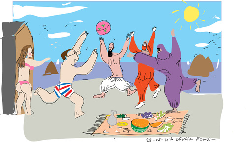 Cartoon: Bathers 2 (medium) by gungor tagged france