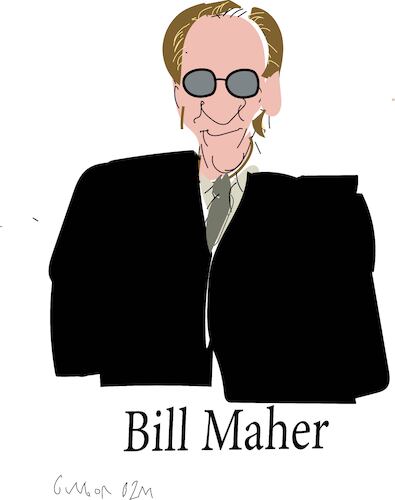 Cartoon: Bill William Maher (medium) by gungor tagged comedian,bill,maher,comedian,bill,maher