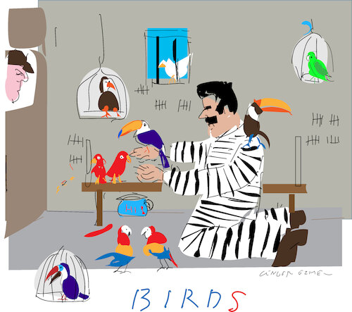 Cartoon: Birdman in Big Apple (medium) by gungor tagged madura,in,prison,madura,in,prison