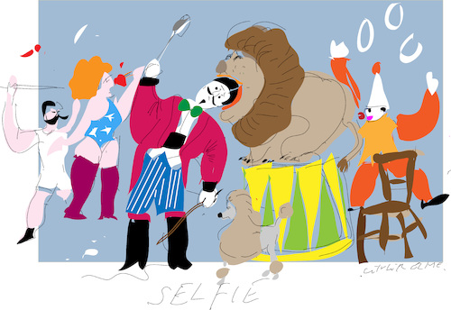Cartoon: Circus Lion Tamer (medium) by gungor tagged circus,circus