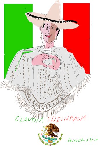 Cartoon: Claudia Sheinbaum (medium) by gungor tagged female,president,of,mexico,female,president,of,mexico