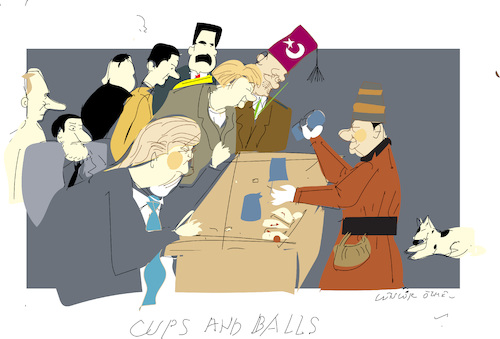 Cartoon: Cups and Balls (medium) by gungor tagged magic,magic