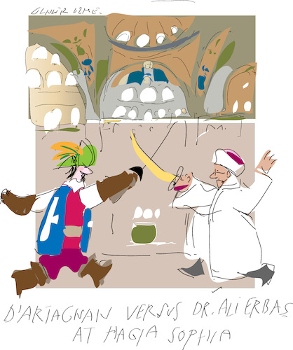 Cartoon: D artagnan versus Dr. Ali Erbas (medium) by gungor tagged turkey,turkey