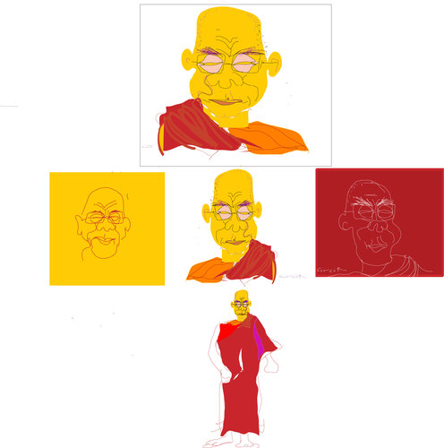 Cartoon: dalai lama (medium) by gungor tagged dala