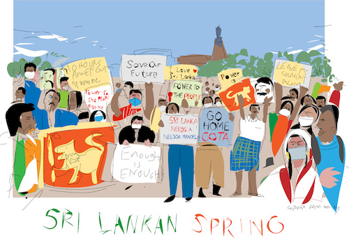 Cartoon: Demo in Sri Lanka (medium) by gungor tagged demo,in,sri,lanka,2022,demo,in,sri,lanka,2022