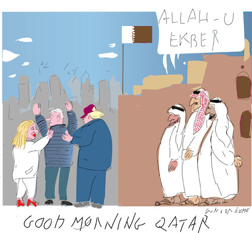 Cartoon: Doha under attack (medium) by gungor tagged doha,under,attack,doha,under,attack