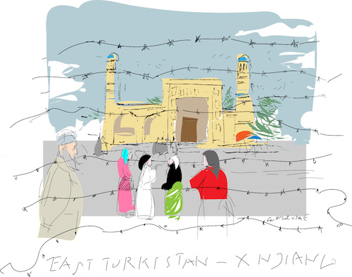 Cartoon: East Turkestan (medium) by gungor tagged racism,racism