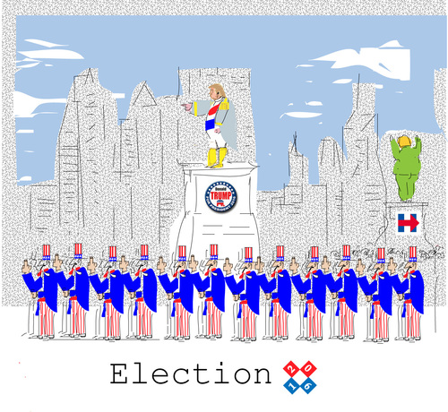 Cartoon: Election 2016 B (medium) by gungor tagged usa