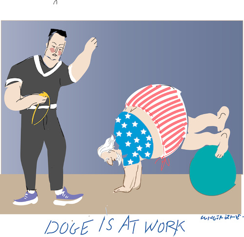 Cartoon: Elon Musk to lead DOGE (medium) by gungor tagged elon,musk,and,uncle,sam,elon,musk,and,uncle,sam