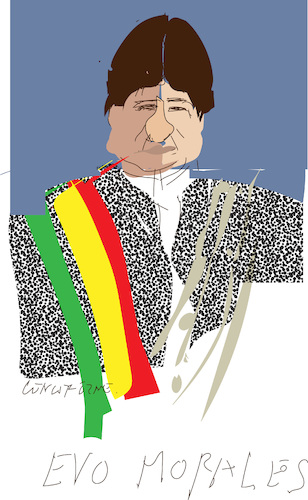 Cartoon: Evo Morales (medium) by gungor tagged bolivia,bolivia