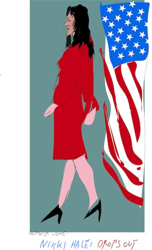 Cartoon: Exit of Nikki Haley (medium) by gungor tagged exit,of,the,presidential,race,exit,of,the,presidential,race