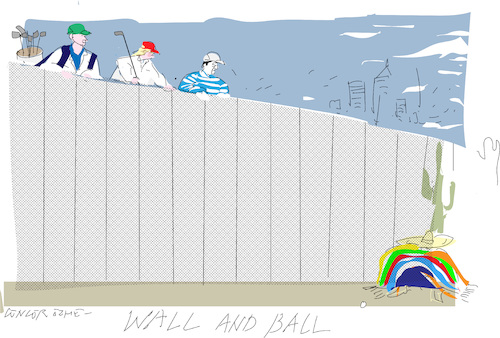 Cartoon: Famous wall (medium) by gungor tagged usa,usa