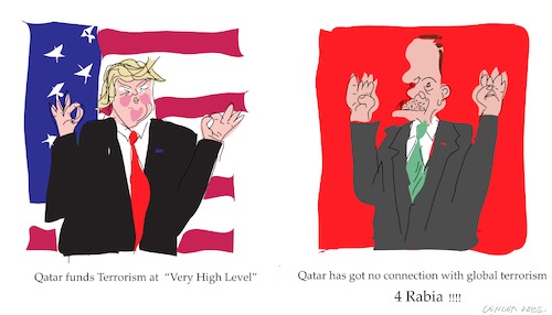 Cartoon: Four Rabia (medium) by gungor tagged qatar