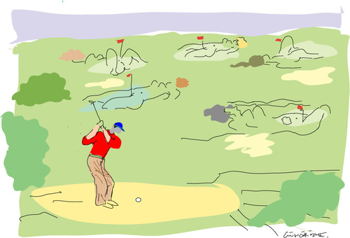 Cartoon: Golfing (medium) by gungor tagged game