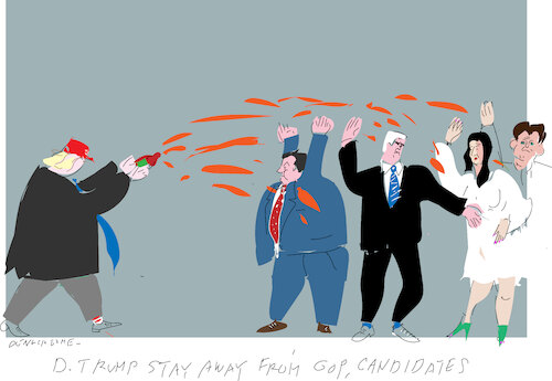 Cartoon: GOP Candidates for 2024 (medium) by gungor tagged gop,primary,debate,2024,gop,primary,debate,2024