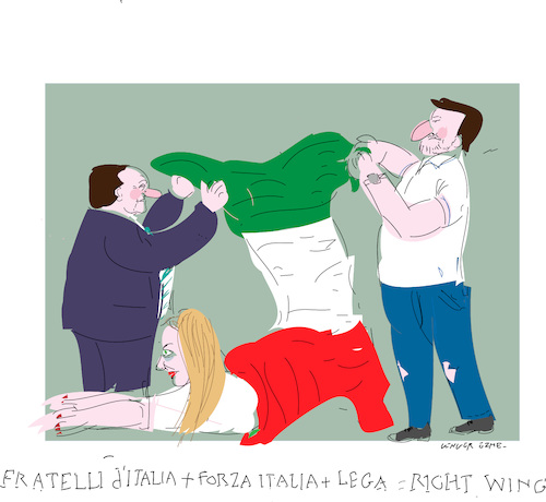 Cartoon: Graze Italia from Giorgia Meloni (medium) by gungor tagged italian,general,election,2022,italian,general,election,2022