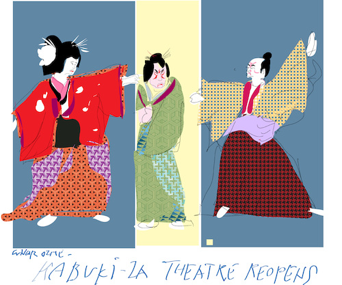 Cartoon: Kabuki Theatre (medium) by gungor tagged japanr,japanr