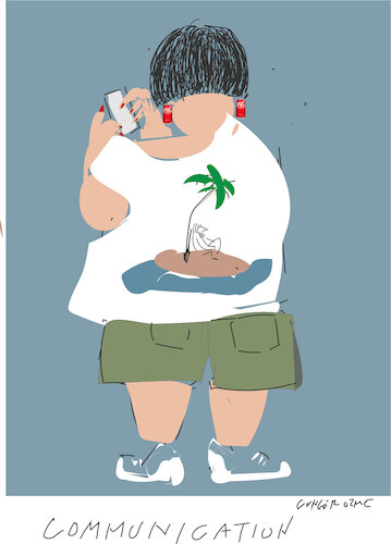 Cartoon: Lady with T shirt (medium) by gungor tagged lady,with,talking,shirt,lady,with,talking,shirt